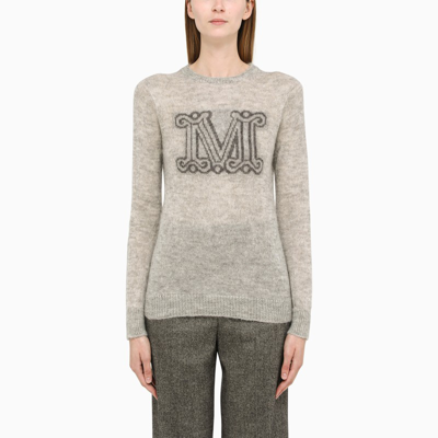 Shop Max Mara Grey Mohair Blend Sweater