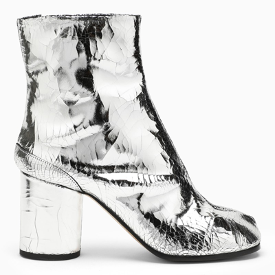 Shop Maison Margiela Silver Tabi Ankle Boots In Metal