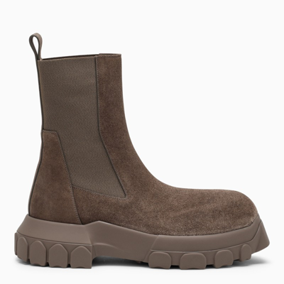 Shop Rick Owens Brown Suede Ankle Boots In Grey