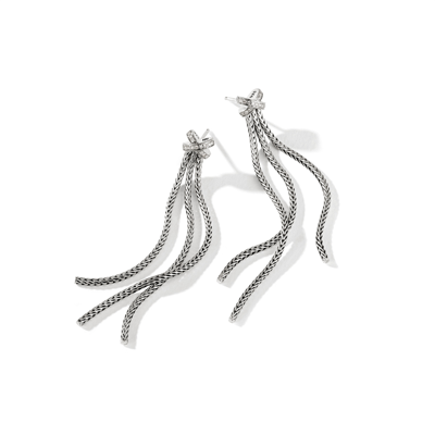 John Hardy Classic Chain Pavé Diamond Tassel Earrings In White Diamond