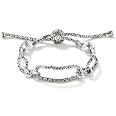 Shop John Hardy Classic Chain Link Pull Through Bracelet In Sterling Silver