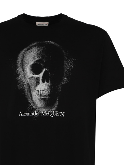 Shop Alexander Mcqueen Logo Skull T-shirt In Black/silver