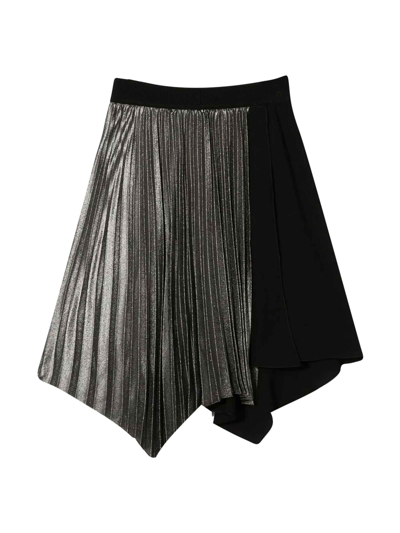 Shop Givenchy Black And Gray Skirt Girl In Nero