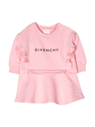 Shop Givenchy Pink Dress Baby Girl In Rosa