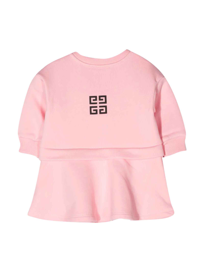 Shop Givenchy Pink Dress Baby Girl In Rosa