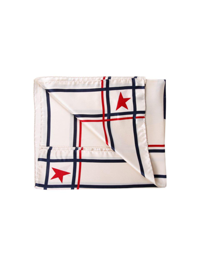 Shop Golden Goose Graphic Printed Foulard In Natural White
