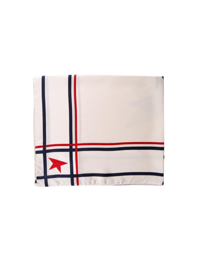 Shop Golden Goose Graphic Printed Foulard In Natural White