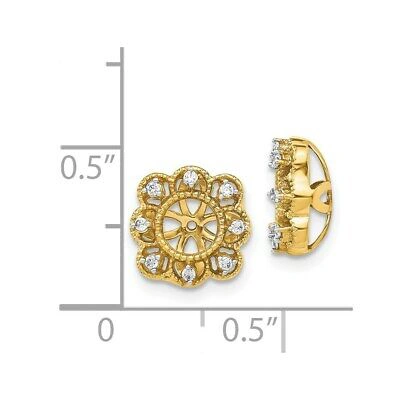 Pre-owned Superdealsforeverything Real 14kt Yellow Gold Fancy Diamond Earring Jackets