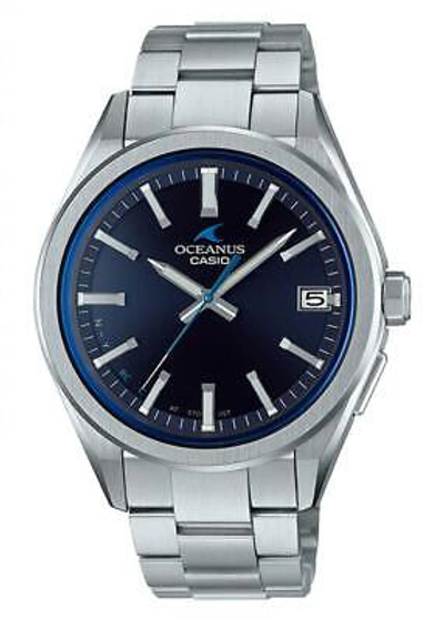 Pre-owned Casio Ocw-t200s-1ajf Oceanus Solar Radio Bluetooth Black Dial Elegant Men Watch