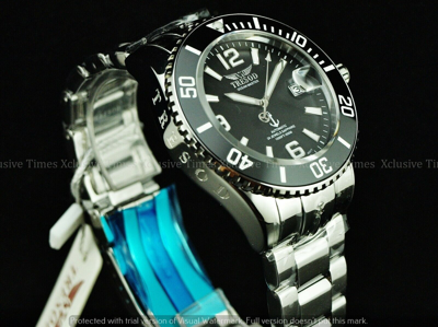 Pre-owned Tresod Men Super Luminova Ocean Master Auto Black Dial Sapphire Crystal Ss Watch