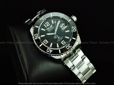 Pre-owned Tresod Men Super Luminova Ocean Master Auto Black Dial Sapphire Crystal Ss Watch