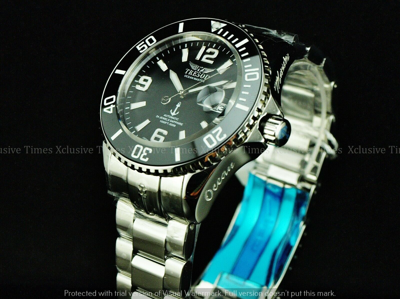 Pre-owned Tresod Men Super Luminova Ocean Master Auto Black Dial Sapphire Crystal Ss Watch
