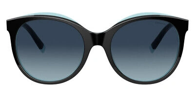 Pre-owned Tiffany & Co Tiffany Tf4175b Women Sunglasses Cat Eye Black 55mm & Authentic In Polar Tiffany Blue Gradient