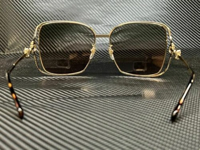 Pre-owned Gucci Gg1020s 001 Gold Square 61 Mm Women's Sunglasses In Green
