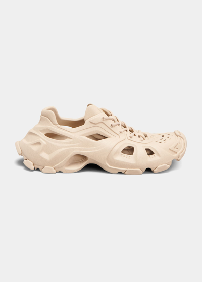 Shop Balenciaga Hd Caged Lace-up Sneakers In Taupe
