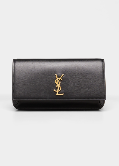 Shop Saint Laurent Ysl Monogram Phone Holder Shoulder Bag In 9830 Vintage Peac