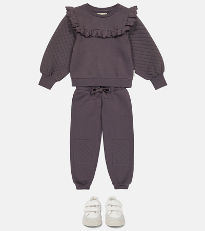 The New Society Rebeca Cotton Sweatpants In Plum