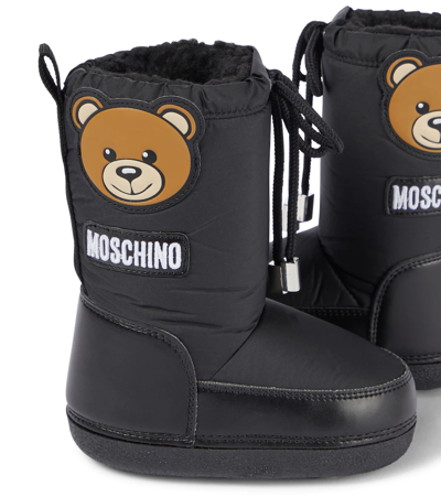 Moschino Shearling-lined Snow Boots In Black