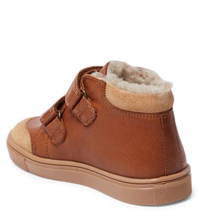 Shop Petit Nord Toasty Leather Sneakers In Cognac