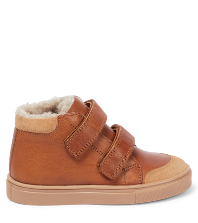 Shop Petit Nord Toasty Leather Sneakers In Cognac