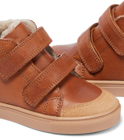 Shop Petit Nord Toasty Leather Sneakers In Cognac