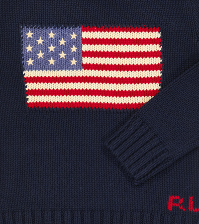 Shop Polo Ralph Lauren Intarsia Cotton Sweater In Hunter Navy