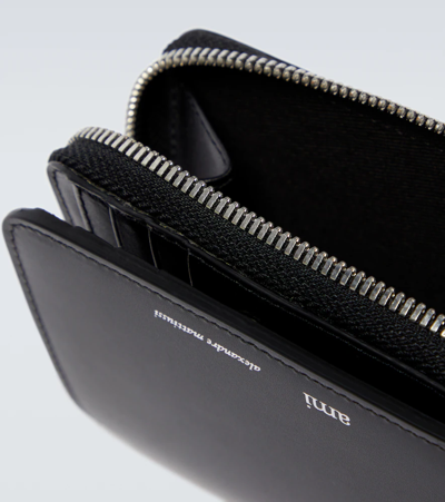 Shop Ami Alexandre Mattiussi Logo Leather Wallet In Black