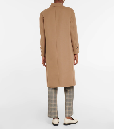 Gucci Double-faced Wool And Silk Coat In Camel/ivory