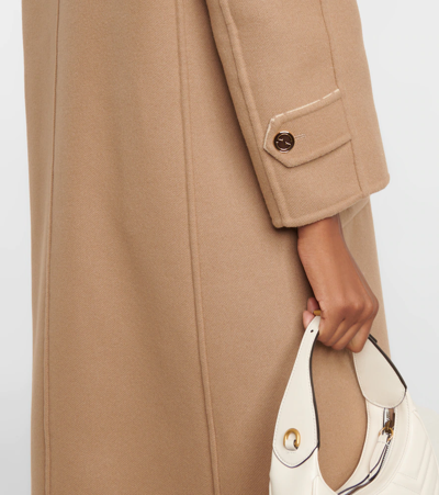 Shop Gucci Double-faced Wool And Silk Coat In Camel/ivory
