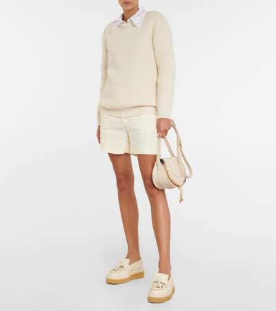 Shop Chloé Jamie Platform Leather Loafers In Eggshell