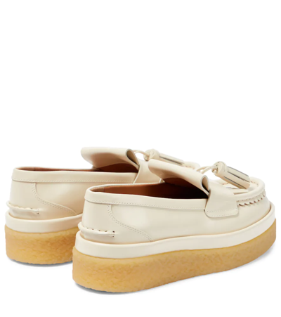Shop Chloé Jamie Platform Leather Loafers In Eggshell