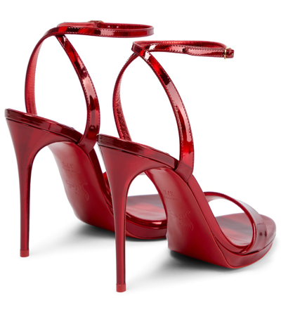 Christian Louboutin Loubi Queen 120 Metallic Patent-leather Sandals In Loubi/lin Psy Loubi