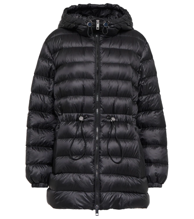 Shop Burberry Drawstring Quilted Down Coat In Black