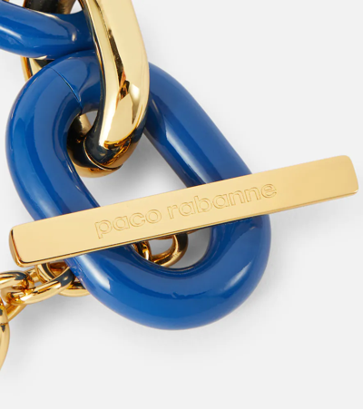 Shop Paco Rabanne Xl Link Bracelet In Bleu/gold