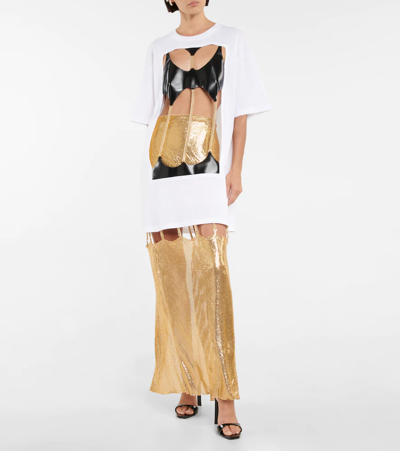 Shop Christopher Kane Embellished Cotton T-shirt In White