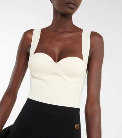 Shop Altuzarra Nyneve Knit Crop Top In Ivory