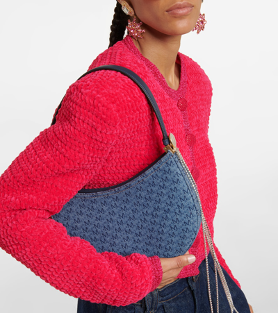 Magda Butrym Vesna Embellished Denim Shoulder Bag In Blue