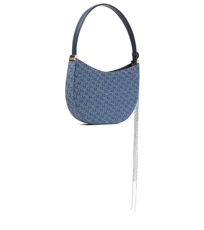Magda Butrym Vesna Embellished Denim Shoulder Bag In Blue