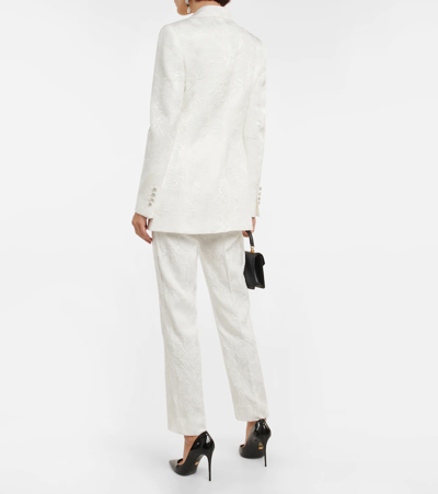 Shop Dolce & Gabbana Turlington Floral Brocade Blazer In Bianco
