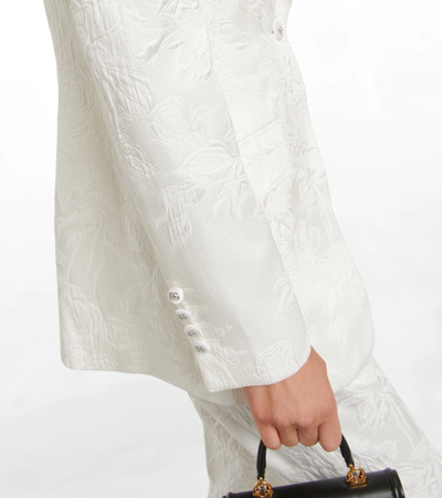 Shop Dolce & Gabbana Turlington Floral Brocade Blazer In Bianco