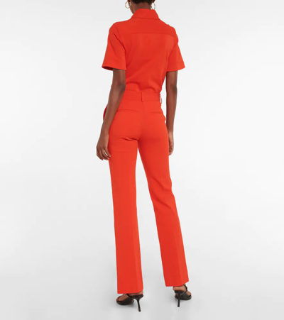 Shop Victoria Beckham High-rise Ponte Slim Pants In Orange