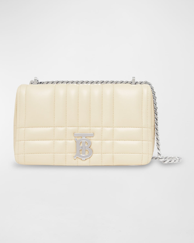 Shop Burberry Lola Check Quilted Leather Shoulder Bag In Pale Vanilla