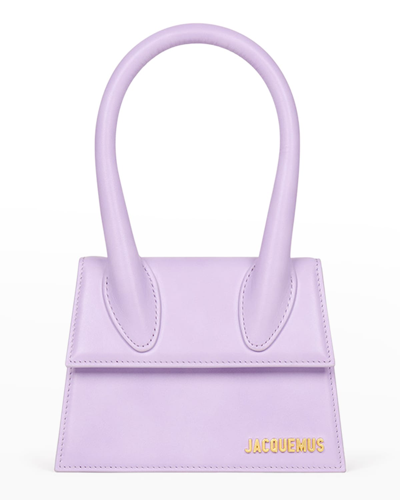 Shop Jacquemus Le Chiquito Moyen Top-handle Bag In Lilac