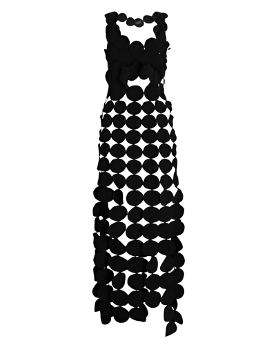 Shop A.w.a.k.e. Laser-cut Layered Circle Maxi Dress In Black