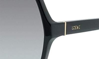 Shop Loewe 61mm Gradient Round Sunglasses In Shiny Black/ Gradient Smoke