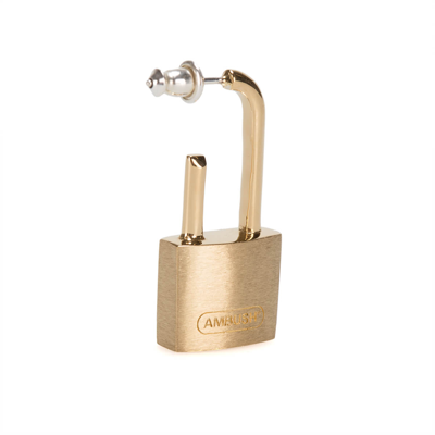 Shop Ambush Small Padlock Earring In Gold