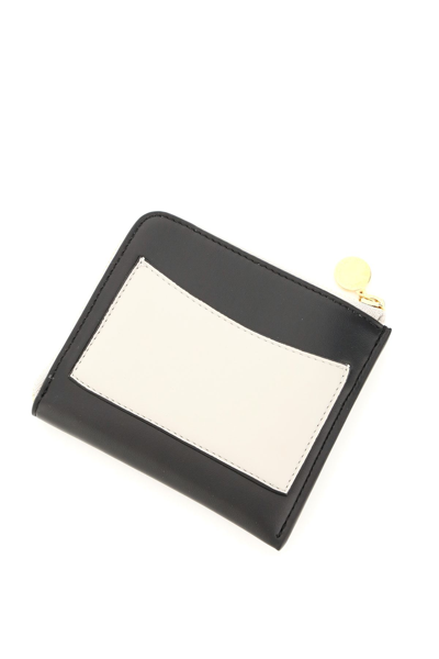 Shop Stella Mccartney Two-tone Cardholder With Logo In Black