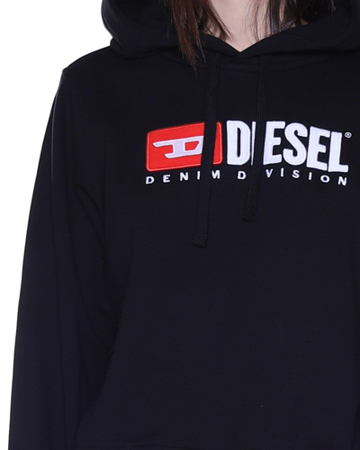 Shop Diesel Logo Detailed Drawstring Long-sleeved Hoodie In Xx