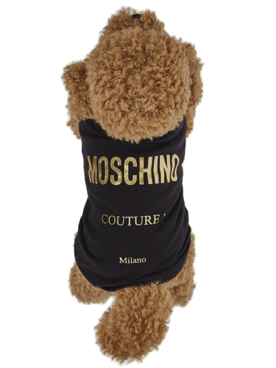 Shop Moschino Logo Printed Jersey Dog T-shirt In Black