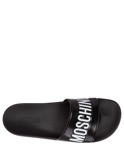 Shop Moschino Slides In Black